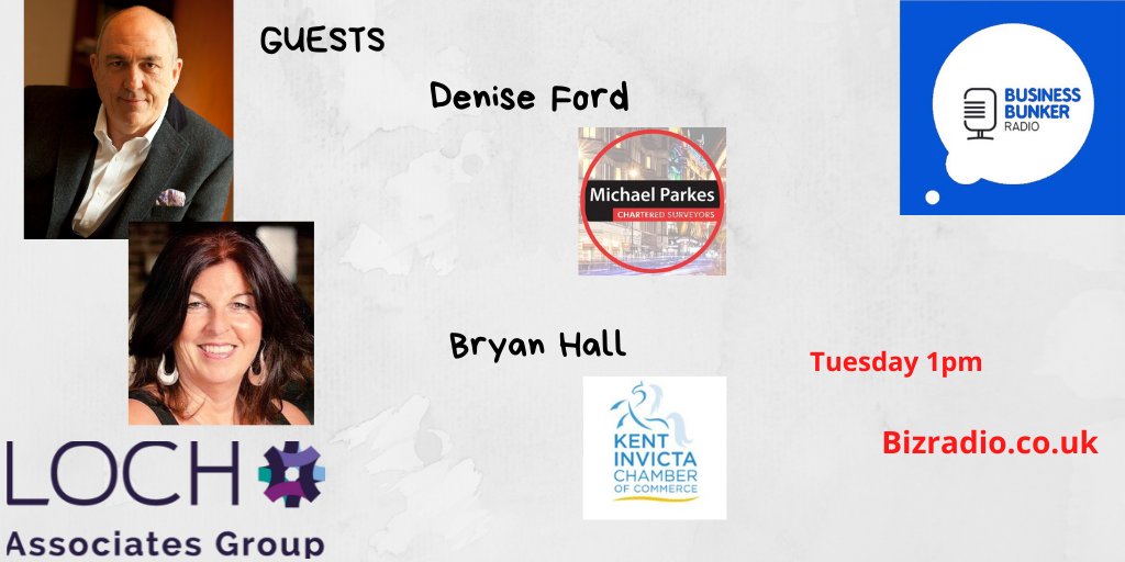 Catchup with #BBunker Radio Show with 
Paul, <a href="/julesserkin/">jules serkin</a> &amp; guests 

Denise <a href="/mpsl/">Michael Parkes Surveyors</a>

Bryan <a href="/InvictaChamber/">KentInvictaChamber</a>

Sponsor @LochAssociates

kentbusinessradio.co.uk/show-539/