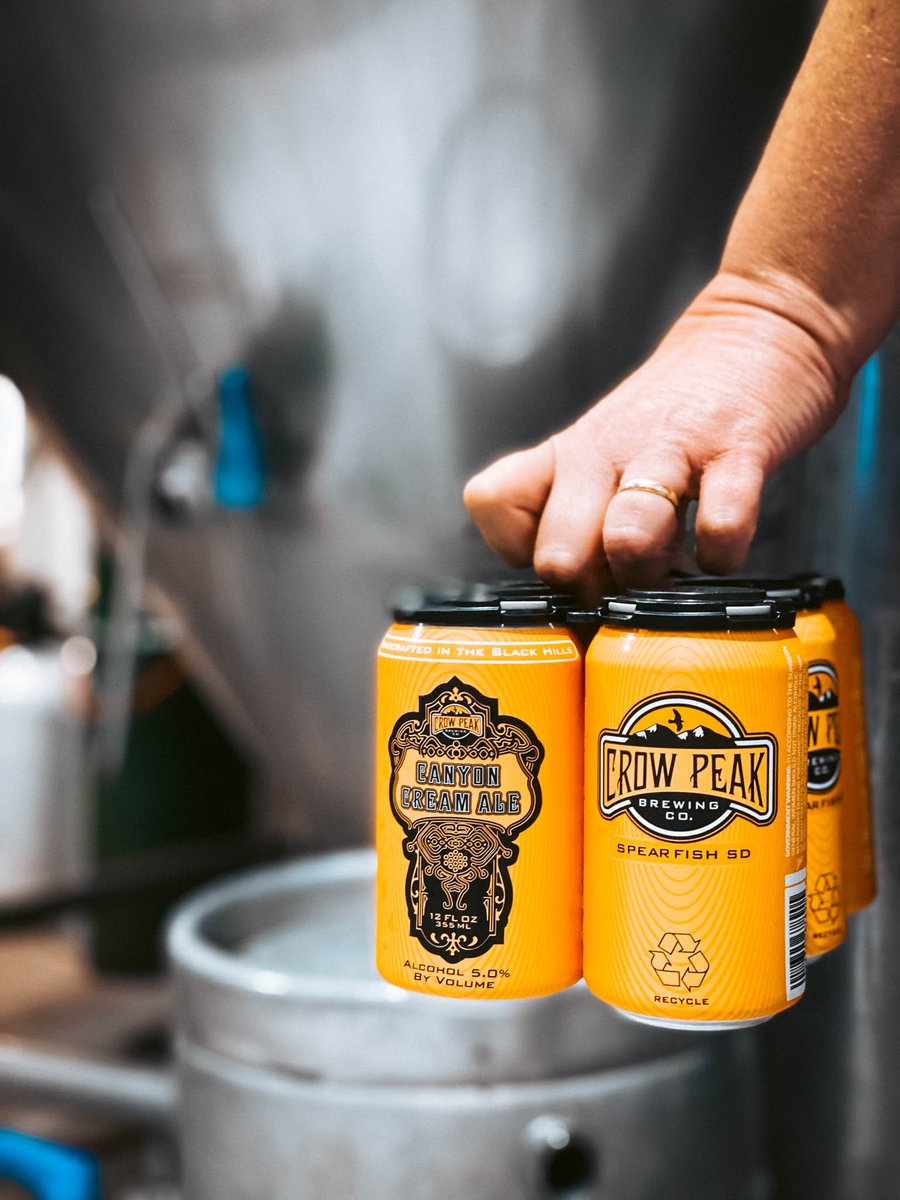 🍻The craft beer scene in Spearfish isn't slowing down! Pictured below is Crow Peak Brewing's Canyon Cream Ale! 
🍻Being the first brewery in Spearfish, Crow Peak Brewing offers indoor &amp; outdoor seating. Enjoy the ultimate local experience while and some great beer!