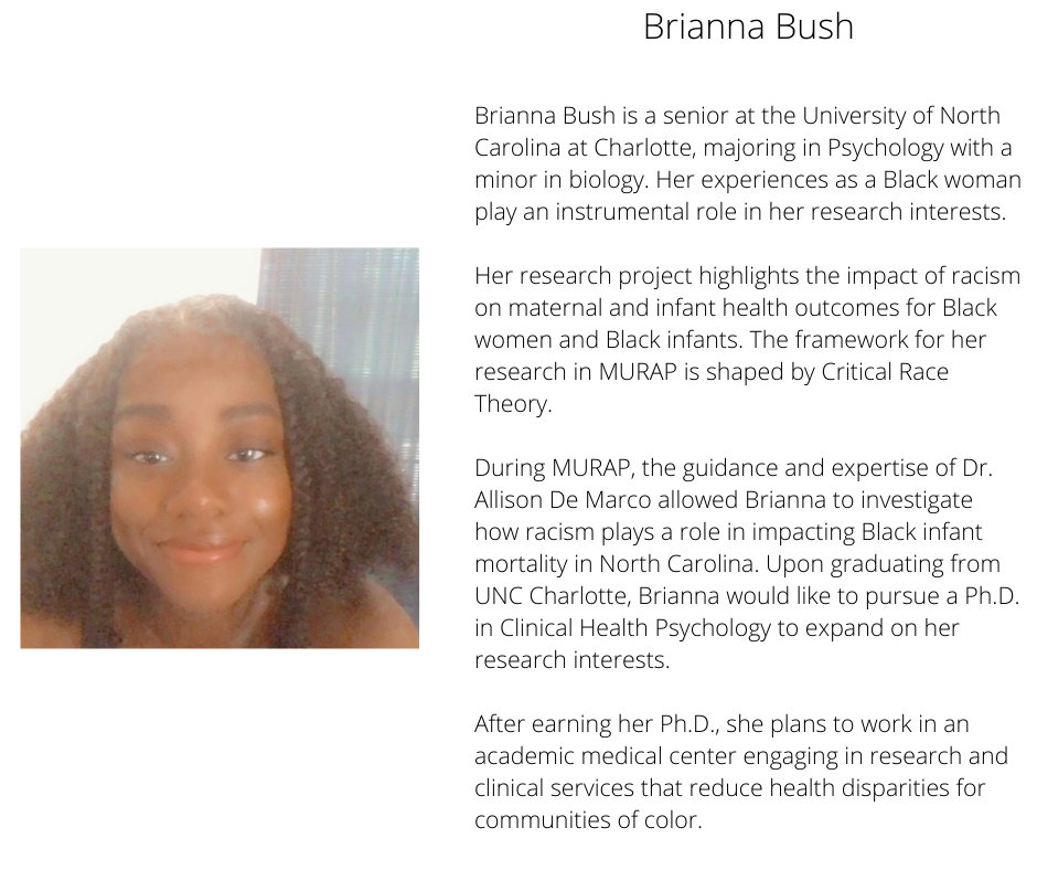 murap_iaar's tweet image. Next, we&apos;ll chat with Brianna Bush (@Brianna13188987) about her project &quot;Black Maternal and Infant Mortality in North Carolina.&quot; #justtransform #murapchat