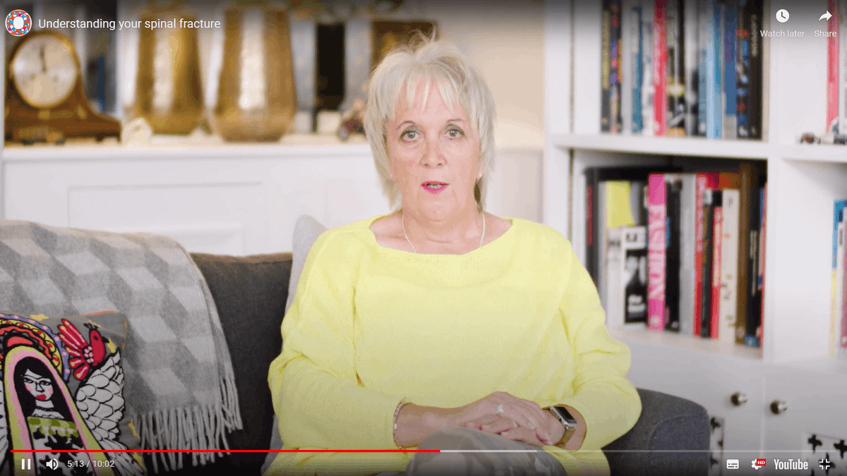 RoyalOsteoPro's tweet photo. Find out about our new videos to help support people with #spinalfractures. Whether your patient has recently been diagnosed or has been living with them for some time – these videos will be a helpful resource to signpost them to: https://t.co/XFElrZSZGV #osteoporosis https://t.co/Dz6okDbI90