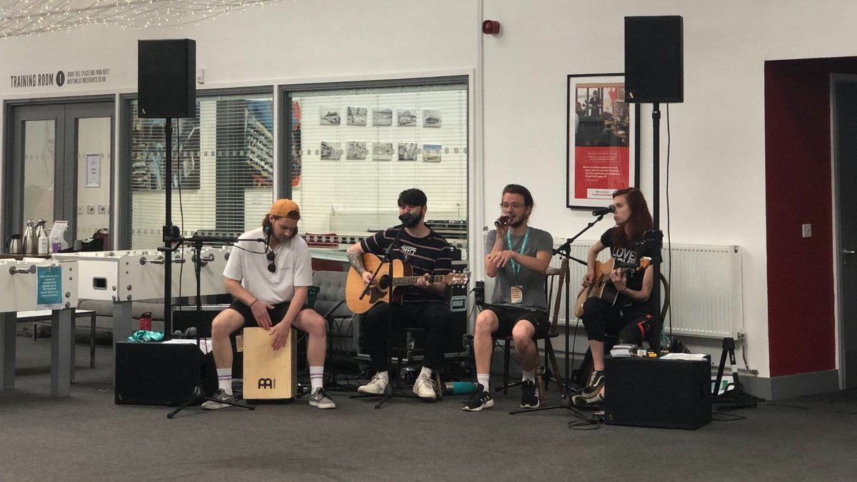 MessageTrust's tweet photo. From the stage to the streets! @weareamongst have been busy performing live music, tidying gardens and sharing the good news of Jesus in every opportunity for #LoveWythenshawe.

#WordAndDeed https://t.co/uA4lLDcBBF
