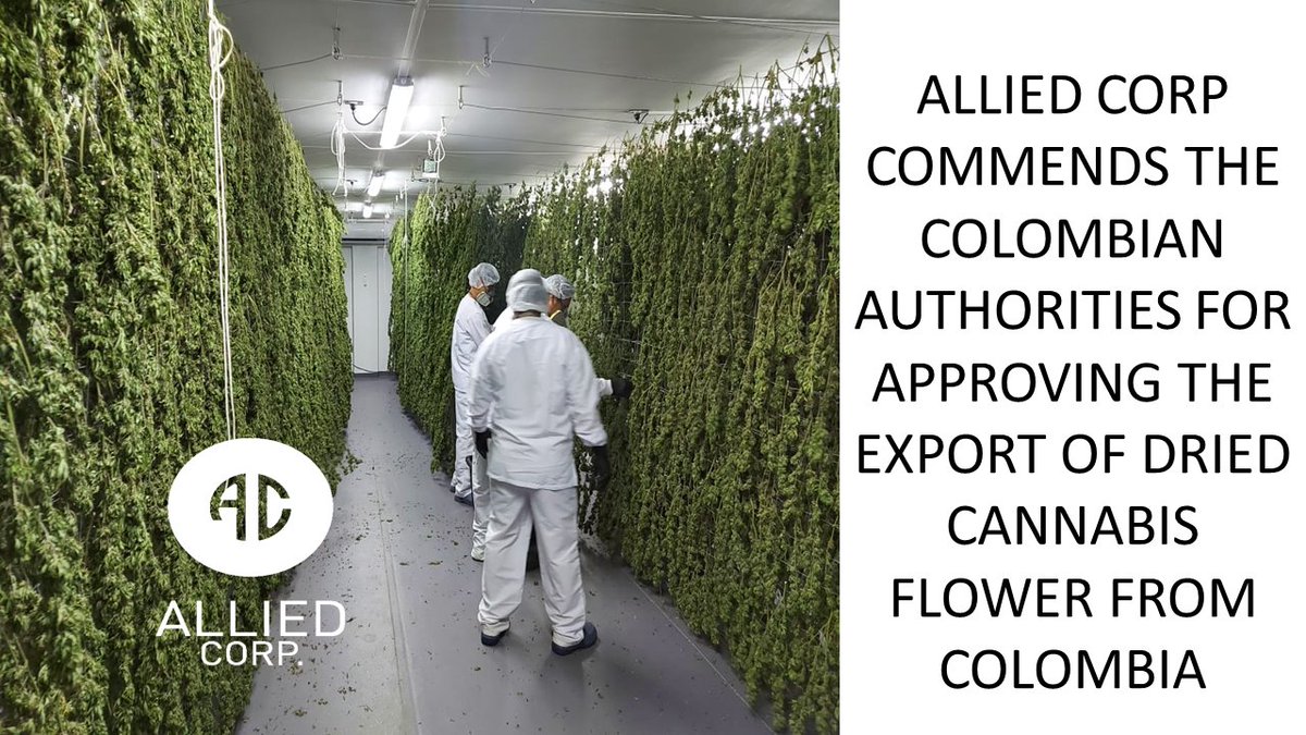 PRESS RELEASE // (OTCQB: ALID) Allied ... is pleased to commend the recent announcement made by the Colombian authorities allowing for the export of dried flower from Colombia to countries where it is legal to do so. 

tinyurl.com/3sfbpe98