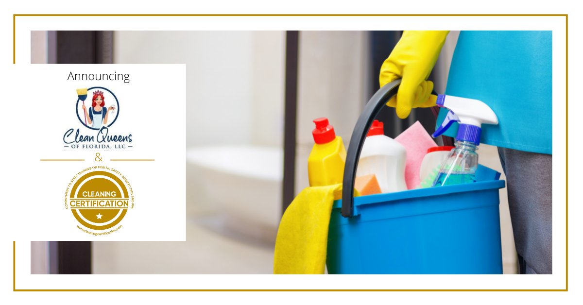 CleaningCert's tweet photo. Congratulations Clean Queens of Florida LLC from Myakka City, Florida, for committing to educating their staff and earning the Cleaning Certification badge! Clean Queens gives your palace the ROYAL treatment!  Visit Clean Queens of Florida, LLC: https://t.co/DhsO2Yaznv https://t.co/M2x119z4Re