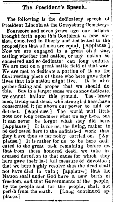 CivilWarTalk's tweet photo. Applause breaks in the Gettysburg Address | Abraham Lincoln https://t.co/GI7h26WSvd #civilwartalk #lincoln #gettysburgAddress #Forescore https://t.co/cAX7srPIOS