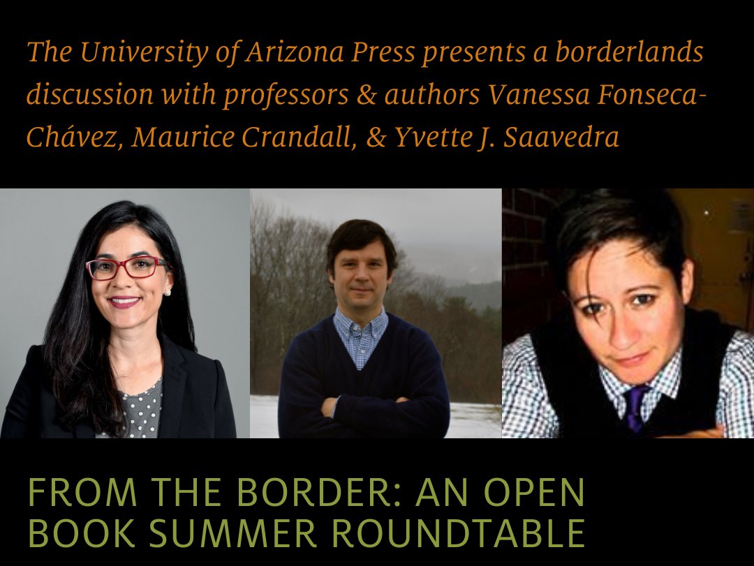 AZpress's tweet photo. We brought three borderlands scholars together to discuss their changing field, their research, and lives on their own particular borders!
#borderlands #borderlandsstudies #IndigenousStudies #NativeStudies #ChicanxStudies #openarizona #openaccess
https://t.co/wLz9opEf5u https://t.co/l7n9NNx7QR