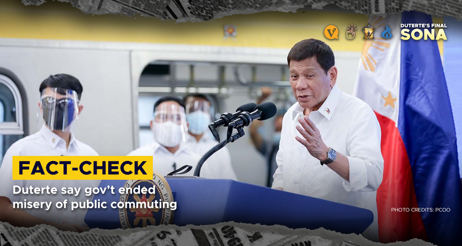 PintigPH's tweet photo. FACT CHECK: Duterte say gov’t ended misery of public commuting

INACCURATE

READ: https://t.co/dIBqDI0NPS

#SONA2021 #PintigPH https://t.co/Rdxri2y3fu