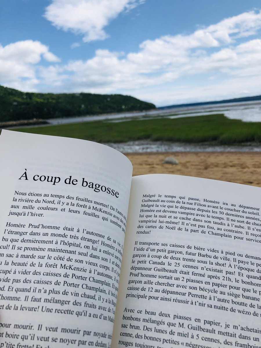 Lecture sur la plage de Baie St-Paul (Charlevoix) 👍