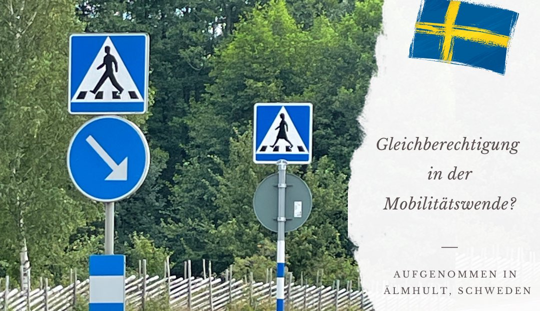 MarschallVicki's tweet photo. Gleichberechtigung im Straßenverkehr scheint in Älmhult längst angekommen zu sein. Mal weisen ein Mann und eine Frau den Fußgängerüberweg aus, mal zwei Frauen oder auch zwei Männer. Auf Straßen mit Mittelinseln ergeben sich mit drei oder vier Schildern noch mehr Möglichkeiten. https://t.co/k6vyMhZ6MR
