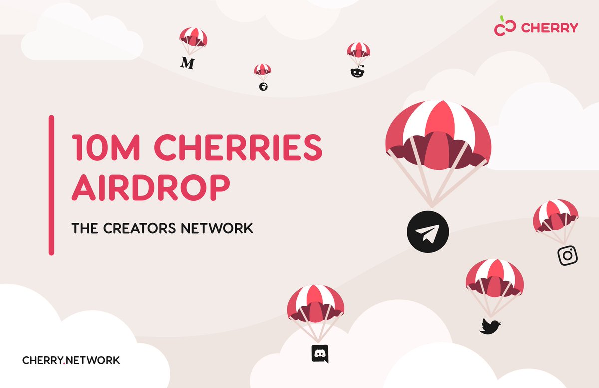 The Cherry Airdrop is live!

To reward our loyal community and in preparation for our upcoming IDO, we are giving away 10,000,000 Cherry Tokens $CHER 
🌸🌸🌸
Learn more on how to join and claim your 🍒
 👉 airdrop.cherry.network/how 👈

#cryptocurrencies #CherryNetwork #Airdrops