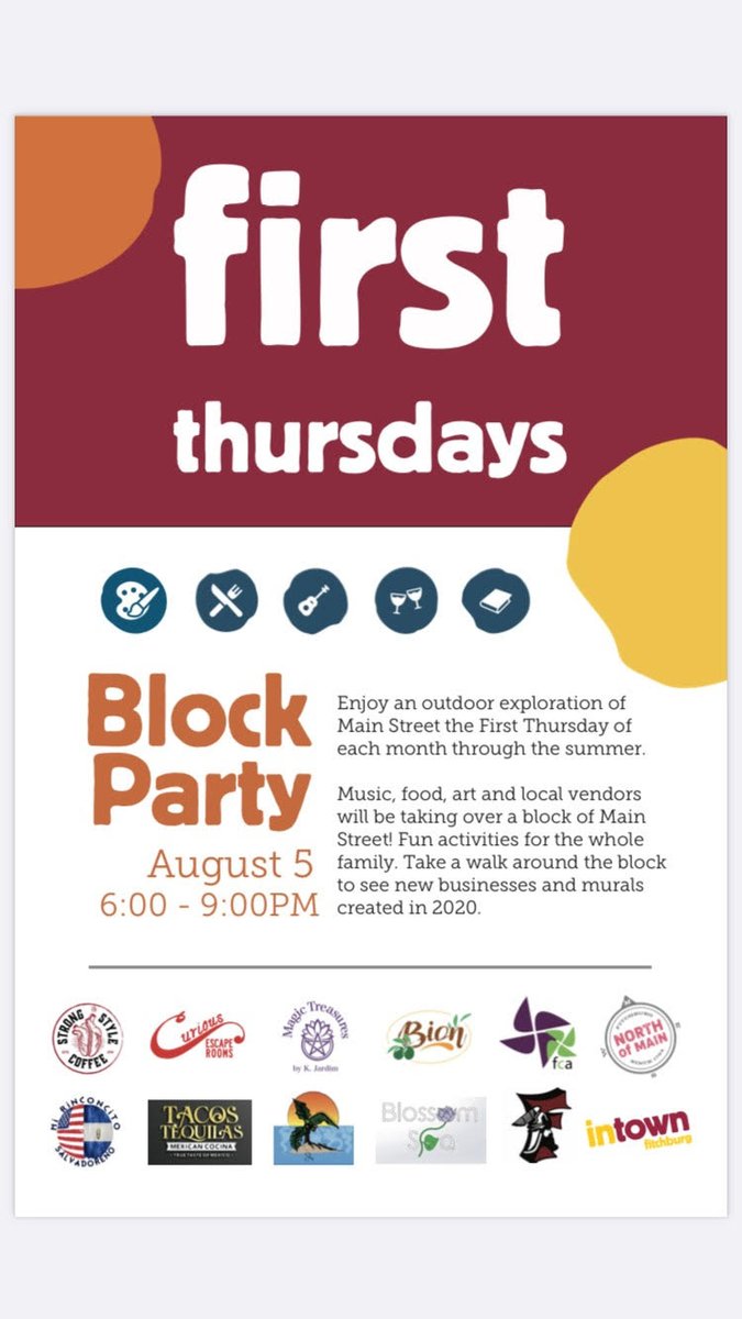 This coming August 5 from 6:00 pm to 8:00 pm ReImagine North of Main and Fitchburg Public Schools in collaboration with amazing people and organizations, are going to be hosting a Mini-Festival on Main St. to celebrate the First Thursdays in Fitchburg.
