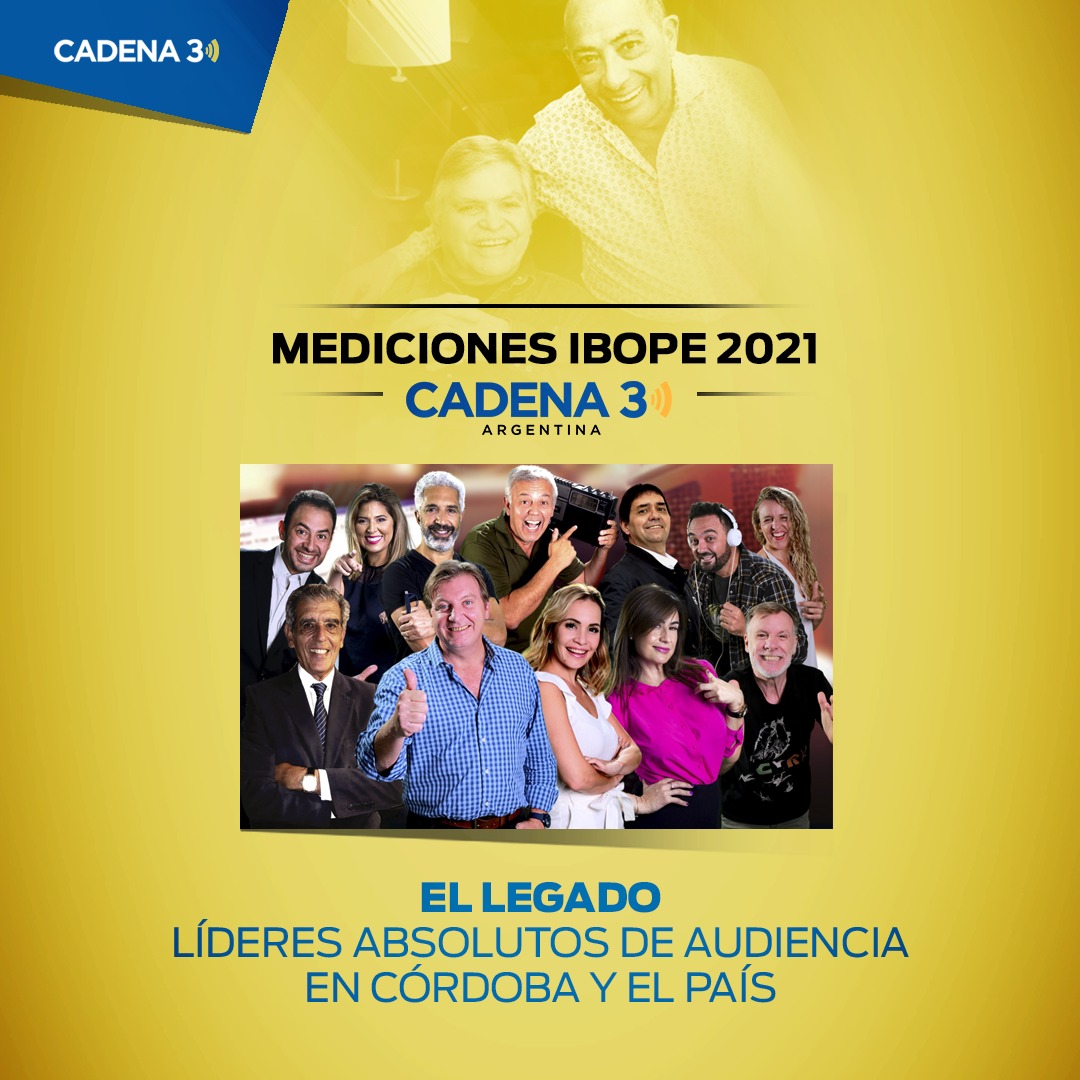 El legado de Mario Pereyra, líder de audiencia en Córdoba y el país 📻 

Cadena 3 sigue siendo la radio más escuchada e influyente de Córdoba y el país ow.ly/wdfg30rP8Fx