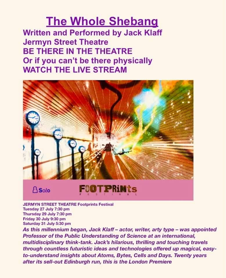 BowingtonM's tweet photo. Our client JACK KLAFF. His first performance of his one-man-show THE WHOLE SHEBANG @JSTheatre this evening. Written and performed by Jack Klaff. #JackKlaff #OneManShow #theatre #StarWars #JamesBond #actorsagent #actor #LondonStage #RedDwarf #JermynStreetTheatre #writing #creative https://t.co/ChBT84MAba