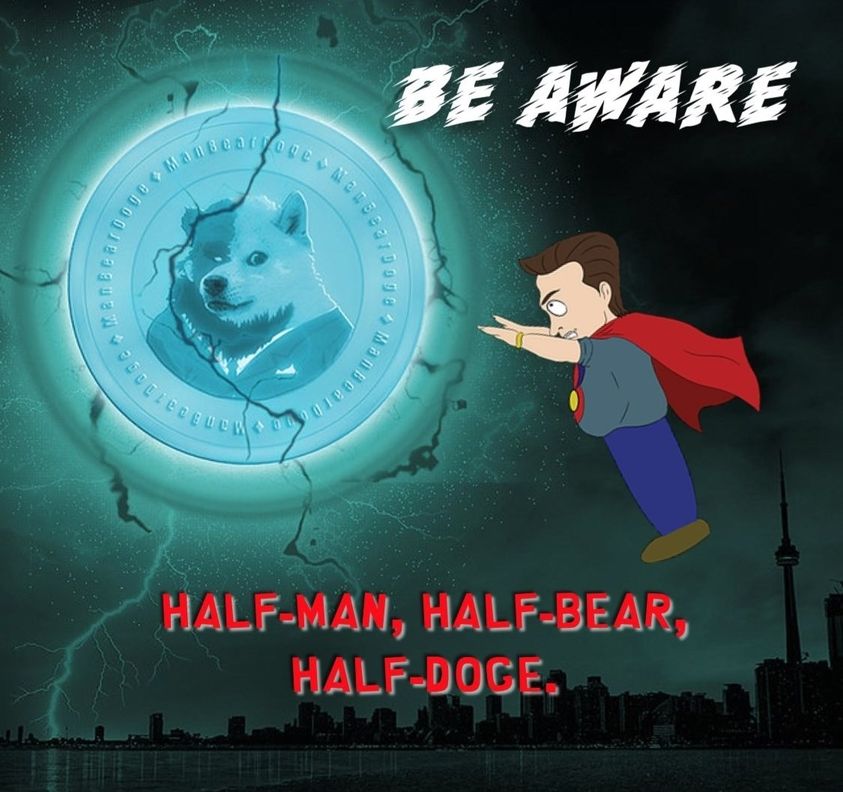 ManBearDoge's tweet photo. @DogecoinRide MANBEARDOGE IS HERE!!! He is relentless and unstoppable. Deflationary Token bent on reshaping the crypto world!! #MANBEARDOGEISREAL https://t.co/S8k1eJB4li