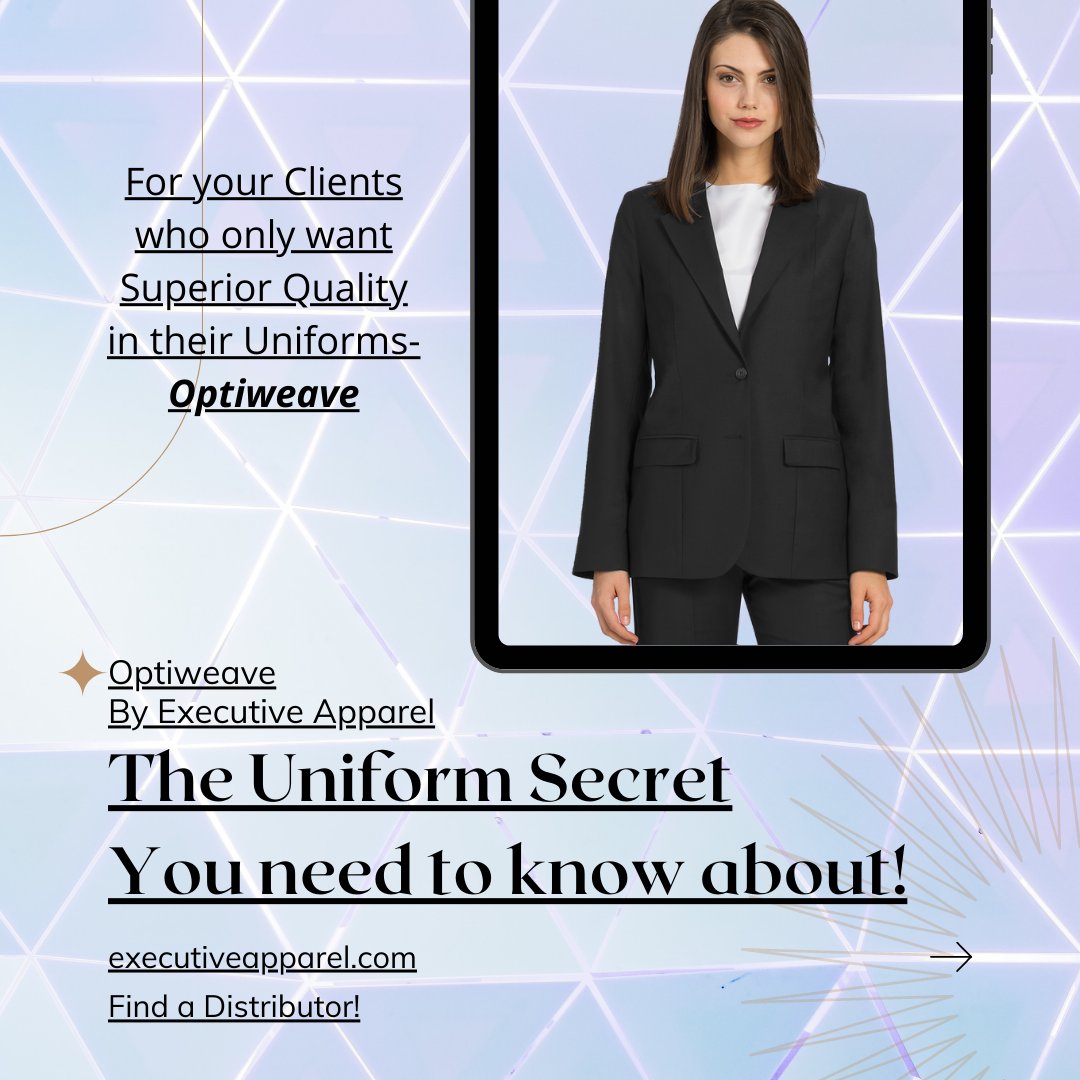 ExecApparel's tweet image. Tailored Clothing specifically designed for high end application like Corporate Wear, Casinos, and Sales Incentives. executiveapparel.com/brands/optiwea…