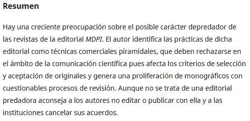isidroaguillo's tweet photo. Mi posición sobre las revistas MDPI:
Detergentes, cuñados y las revistas MDPI . Anuario ThinkEPI, vol. 15 (2021)
https://t.co/Ey7CEJ4mNa https://t.co/yZF9WYHaJQ