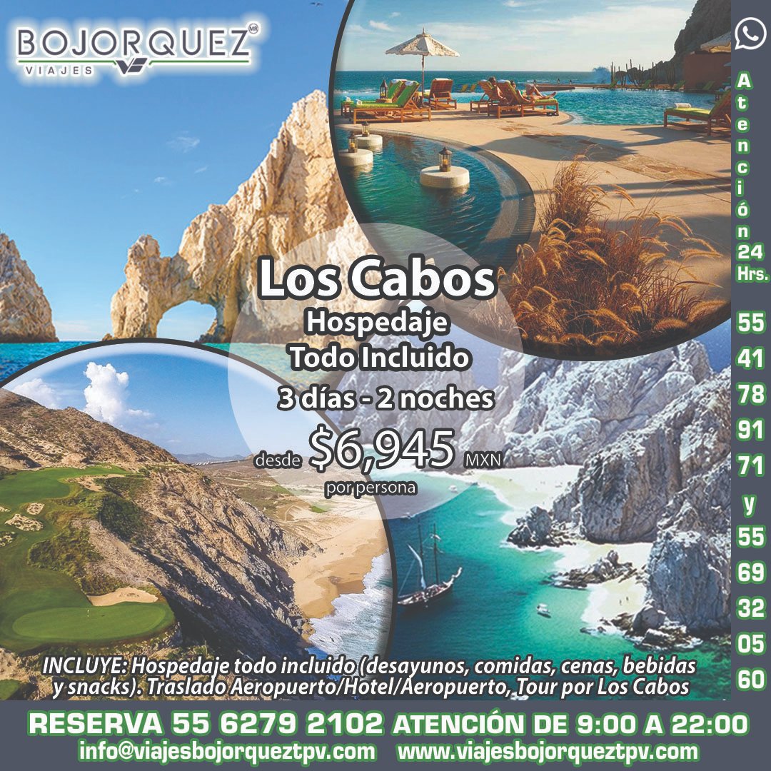 TpvViajes's tweet photo. Vete de vacaciones a #LosCabos, 2 noches de hospedaje todo incluido, traslados y una excursión desde $6,945MXN p/p…

https://t.co/AjnhEdJaAo

#viaja #paquetesaloscabos #LosCabos #playasnacionales #viajaxmexico #volvamosaviajar #quieroviajar https://t.co/OjUajC7TQR