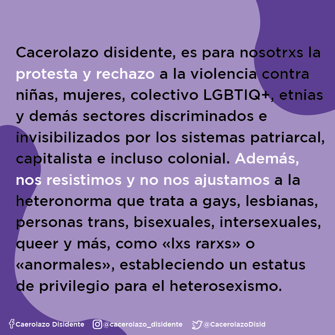CacerolazoDisid's tweet photo. En el sur de #Loja, nos convocamos a la lucha contra las violencias y toda forma de opresión. Desde nuestra realidad, juntxs compartiendo, desaprendiendo, alzando las voces, las cacerolas, haciendo ruido, poniendo el cuerpo, incomodando y accionando. #CacerolazoDisidente https://t.co/SfTX3UTHlJ