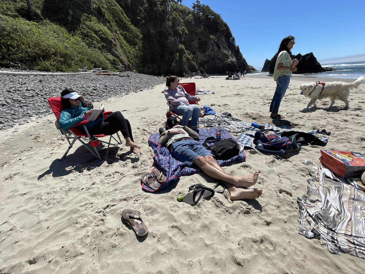 Second years beating the heat at the Oregon Coast. Canon Beach is just an hours drive from OHSU ☀️🌊#fellowship #oregonsummer #WorkLifeBalance @francisphanmd @crchenMD @poojaprasad91