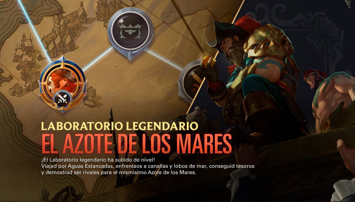 RuneterraES's tweet photo. ¡El reinado de Gangplank llega a su fin! Aventuraos en Aguas Estancadas con el nuevo nuevo RPG del Laboratorio Legendario. Leed todo sobre él en nuestra web 👉🏽 https://t.co/4bbLfrwdSp https://t.co/gjFCE5MWnT
