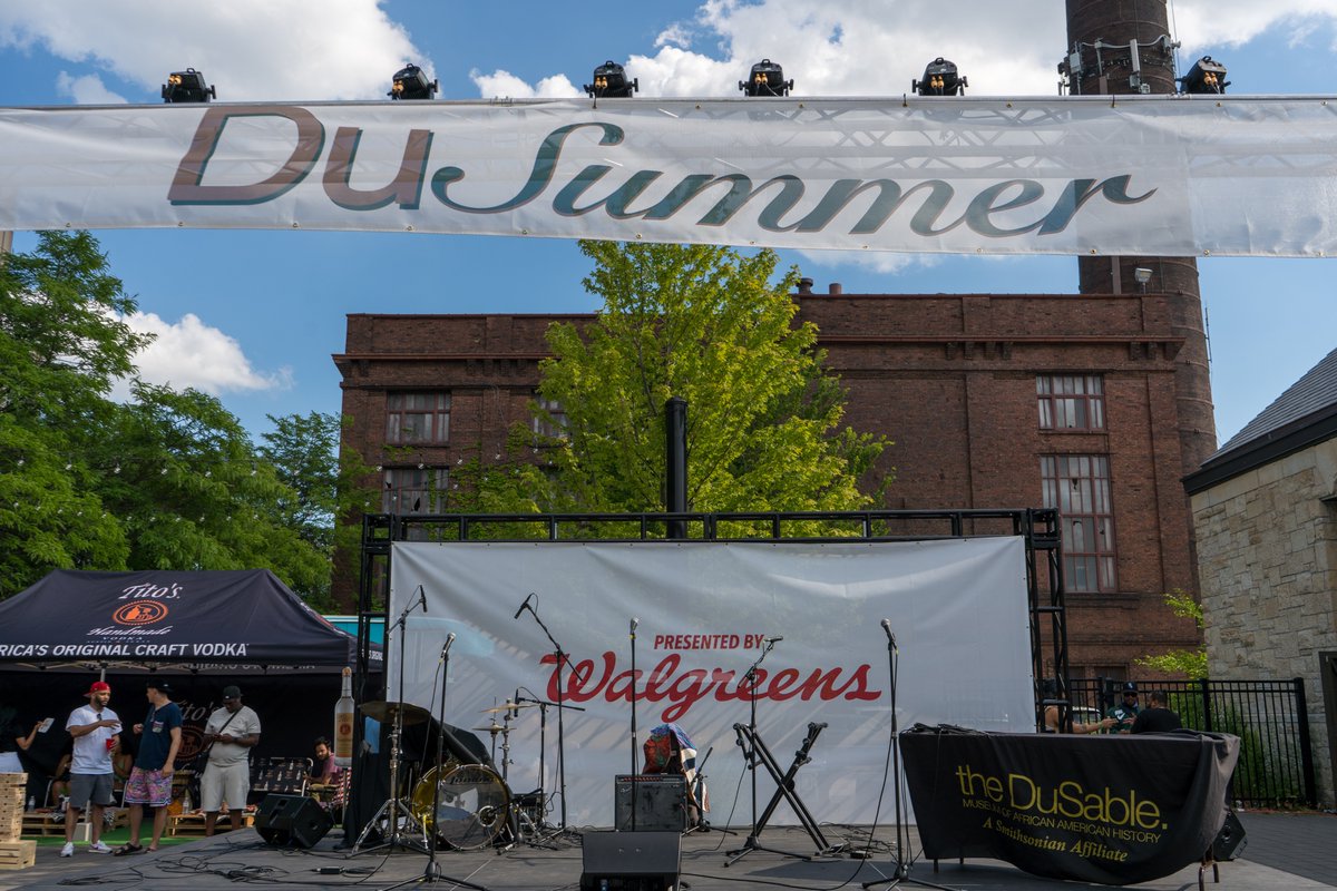 DuSableMuseum's tweet photo. Tomorrow, come soak up the summertime Chicago vibes with our weekly #DuJazz music series! We have the talented Thaddeus Tukes hitting the #DuSummer stage! Visit the DuSable Museum Roundhouse Plaza from 6 - 8:30 p.m. for a unique experience. Tickets here: https://t.co/897BloXYEC https://t.co/UPzSHQ8SKP