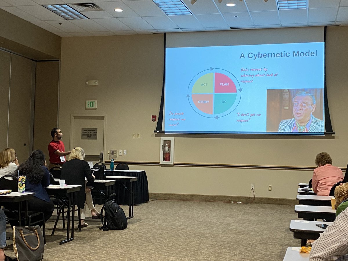 melissatondi's tweet photo. @MikeDuskis talking about “Being so Good they can’t Ignore you” and cybernetics! Very interactive with the audience! #milehightesting https://t.co/YCRX08rP4q