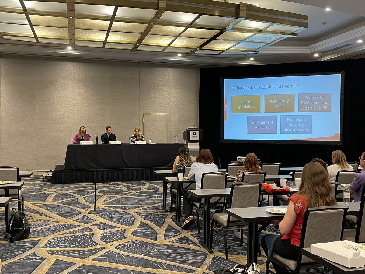 DeleonTrade's tweet image. Listening to our own Kristin Simonson talk about US CBP audits on value. She is joined by Kim Campbell giving the Canadian perspective and Enrique Hill adding the Mexican perspective. Great job guys! What a unique panel!