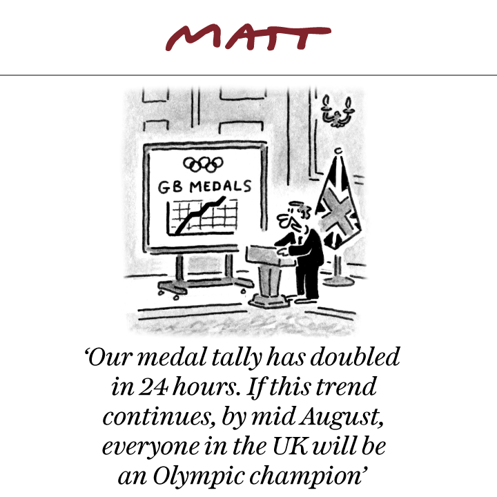 MattCartoonist's tweet image. 🏅🏅🏅⁠
⁠
My latest cartoon for tomorrow&apos;s @Telegraph ⁠
⁠
Subscribe to my weekly newsletter to receive my unseen cartoons:
telegraph.co.uk/premium/matt/?…