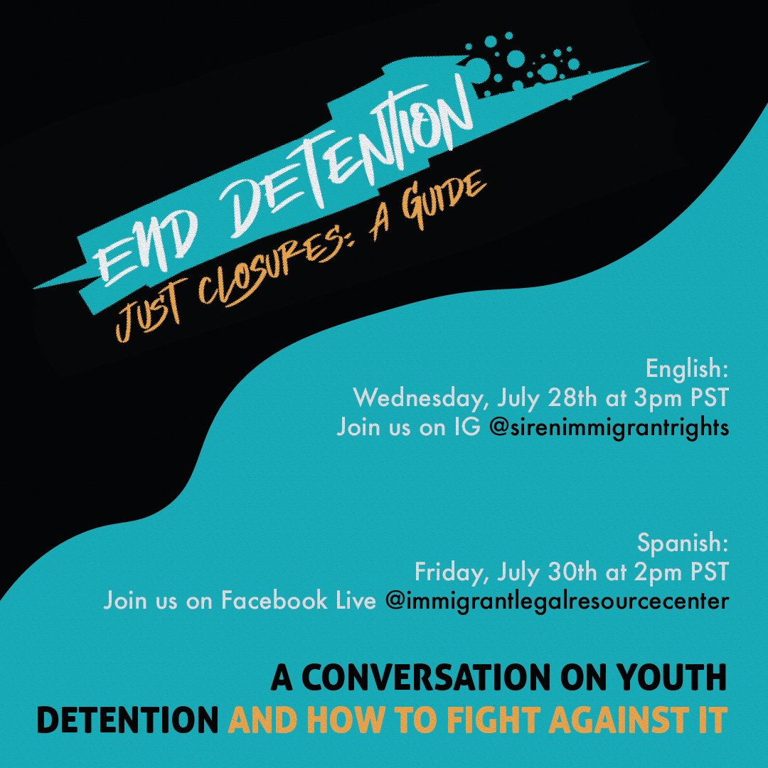Join DnD, LBIRC, ILRC, & SIREN on the ending child detention conversation this Wed @ 3pm. We'll explore the efforts local orgs have taken to end child detention live on IG!! #JustClosures #dignitynotdetention