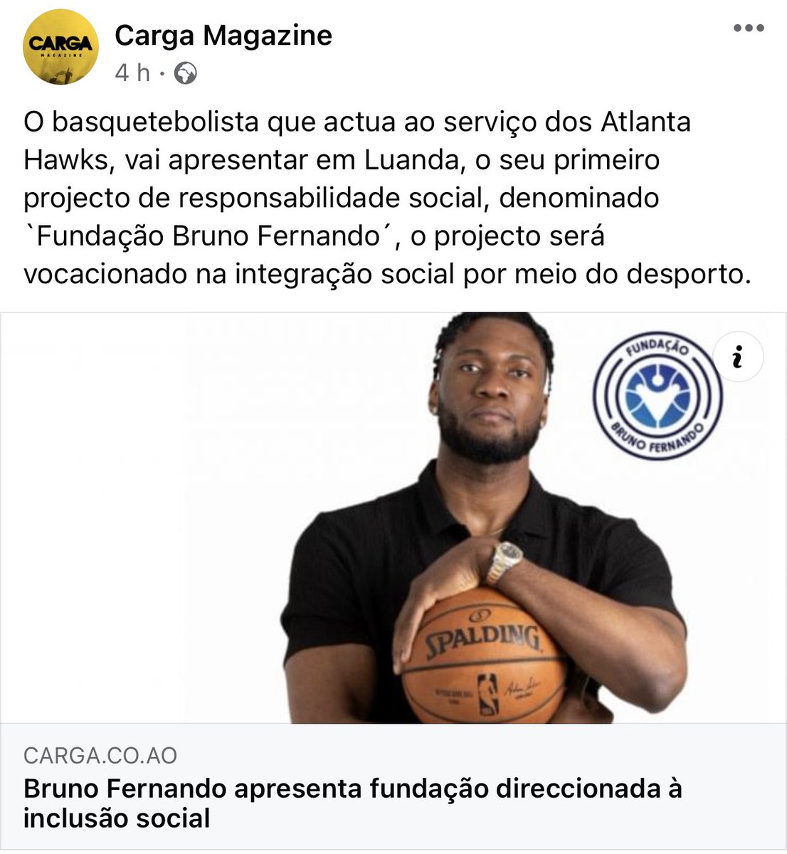 O Bruno tem 2 anos de NBA e já criou um projeto de inclusão 👏🏿👏🏿👏🏿

Super necessário para esta nação 👏🏿