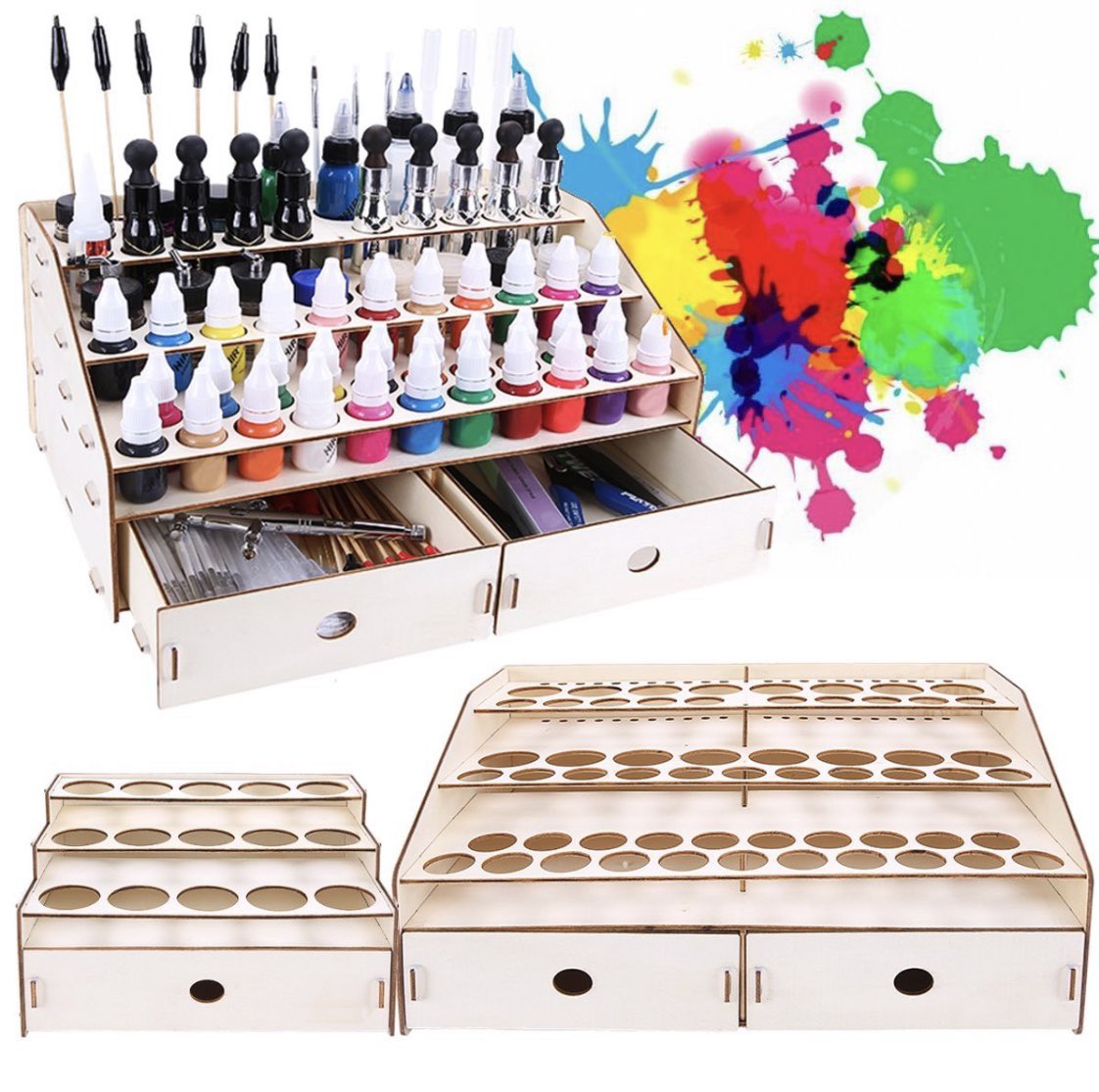 CraftyAnything's tweet photo. Storage and organization tools available @ https://t.co/dTleQAlD19. Check out this 3 Layer Wooden Paint Bottle Drawer Storage Organizer 15/80 Holes #anythingcraftyessentials #artsandcraftsupplies #anythingcrafty #painting #becreative https://t.co/8WOE0m5ZBR