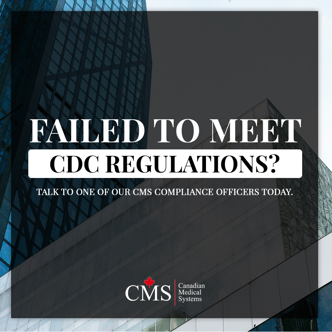 CanadianMedSys's tweet image. Has your corporation failed to meet #CDC regulations?

Call one of our CMS Compliance officers today! They will work with you to ensure safety and help your enterprise adhere to regulation standards.

Contact us today to learn more.
canadianmedicalsys.com