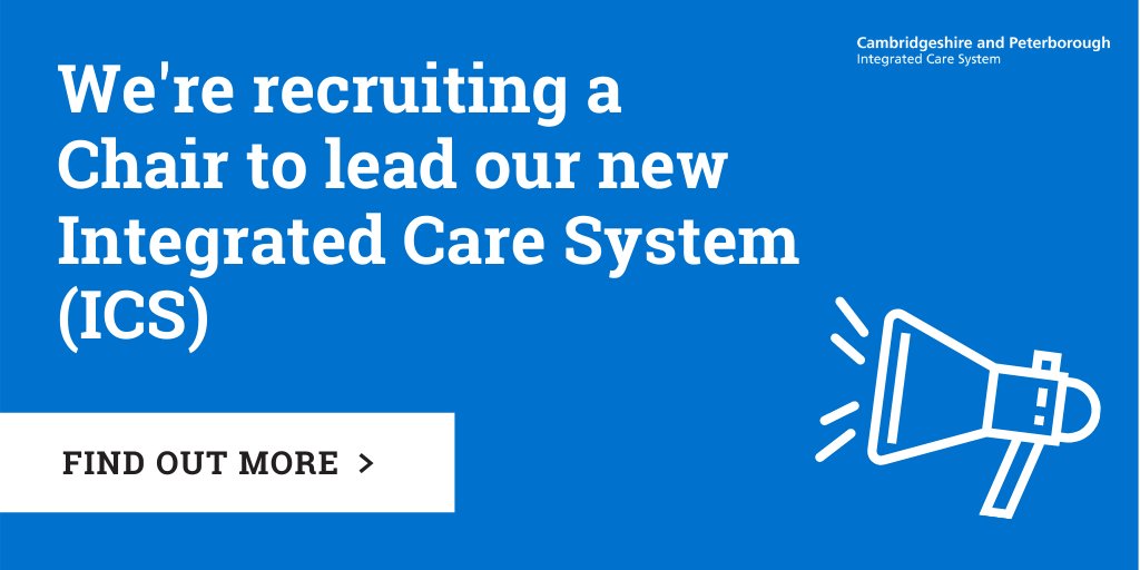 We’re recruiting a new Chair for our Integrated Care System (ICS), to lead the way in improving the health and wellbeing for our local people.  Close date: 2 Sept
More info: england.nhs.uk/non-executive-…