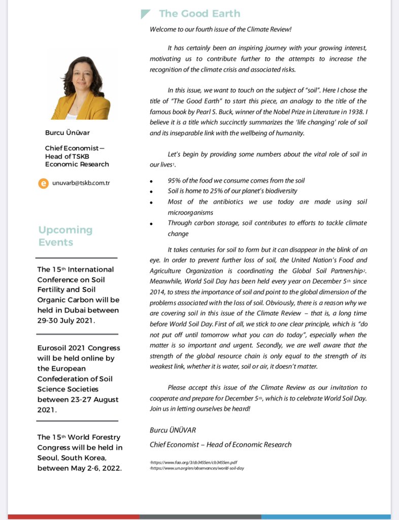 unuvarburcu's tweet photo. The Good Earth!
We dig deeper into the “Soil” in the fourth issue of the #ClimateReview
Join us: https://t.co/eevdwzeFWl https://t.co/pjPxcuXNdT