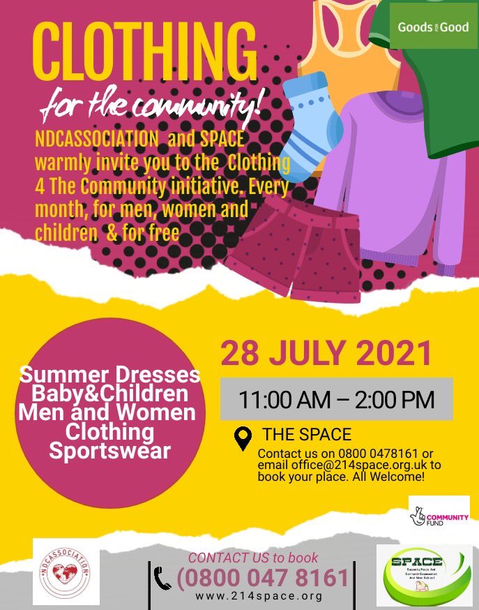 the SPACE (@214space) on Twitter photo We are getting ready for our clothing 4 the community event in partnership with <a href="/NDConnection/">NDCASSOCIATION</a>
Get in touch if youβve been affected by last week #flashfloods We are getting ready for our clothing 4 the community event in partnership with <a href="/NDConnection/">NDCASSOCIATION</a>
Get in touch if youβve been affected by last week #flashfloods