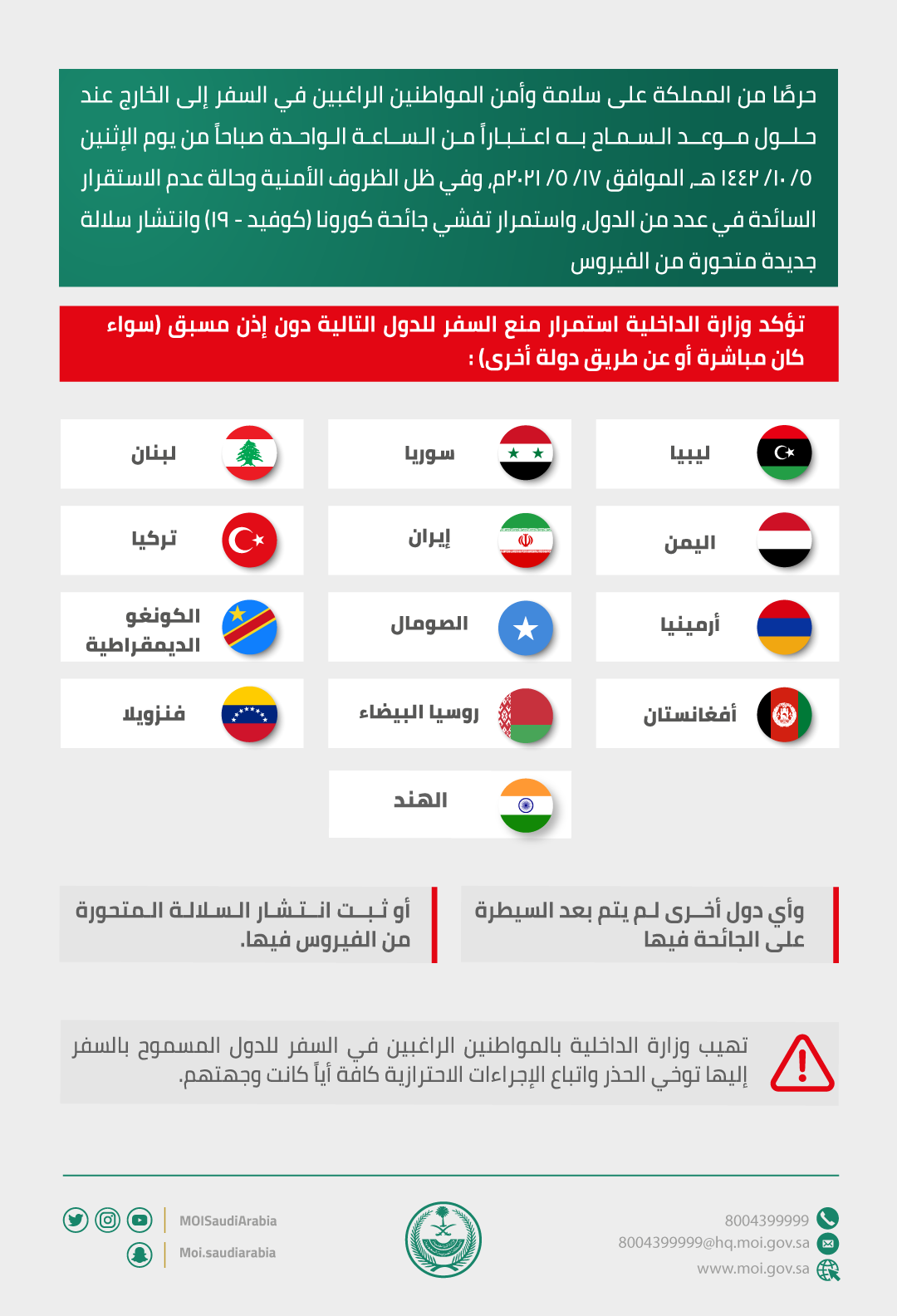 الممنوع للسعوديين الدول وزارة الخارجية السفر إليها ما هي