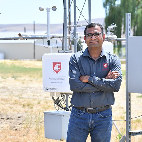 #WSU's Lav Khot was named to the Fruit + Vegetable 40 Under 40 Awards’ Class of 2021. The interim director of <a href="/AgWeatherNet/">AgWeatherNet</a> studies sensing &amp; automation technologies to support fruit and berry crop production. Congrats @KhotLav! #GoCougs news.cahnrs.wsu.edu/precision-ag-s…