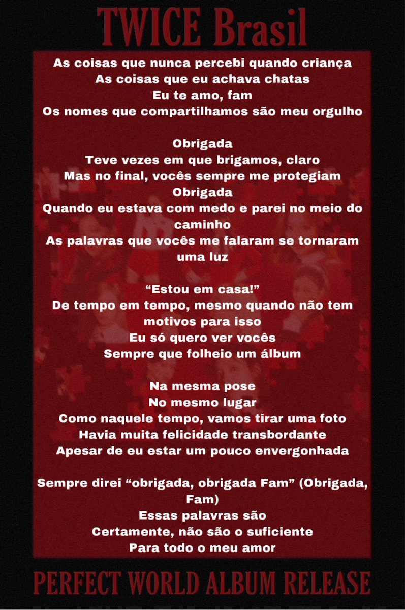 TWICE (NO) Brasil  Zone & Masterpiece on X: 🇧🇷 - Tradução completa da  letra de 'MORE & MORE'. *Não retire os créditos! @JYPETWICE   / X