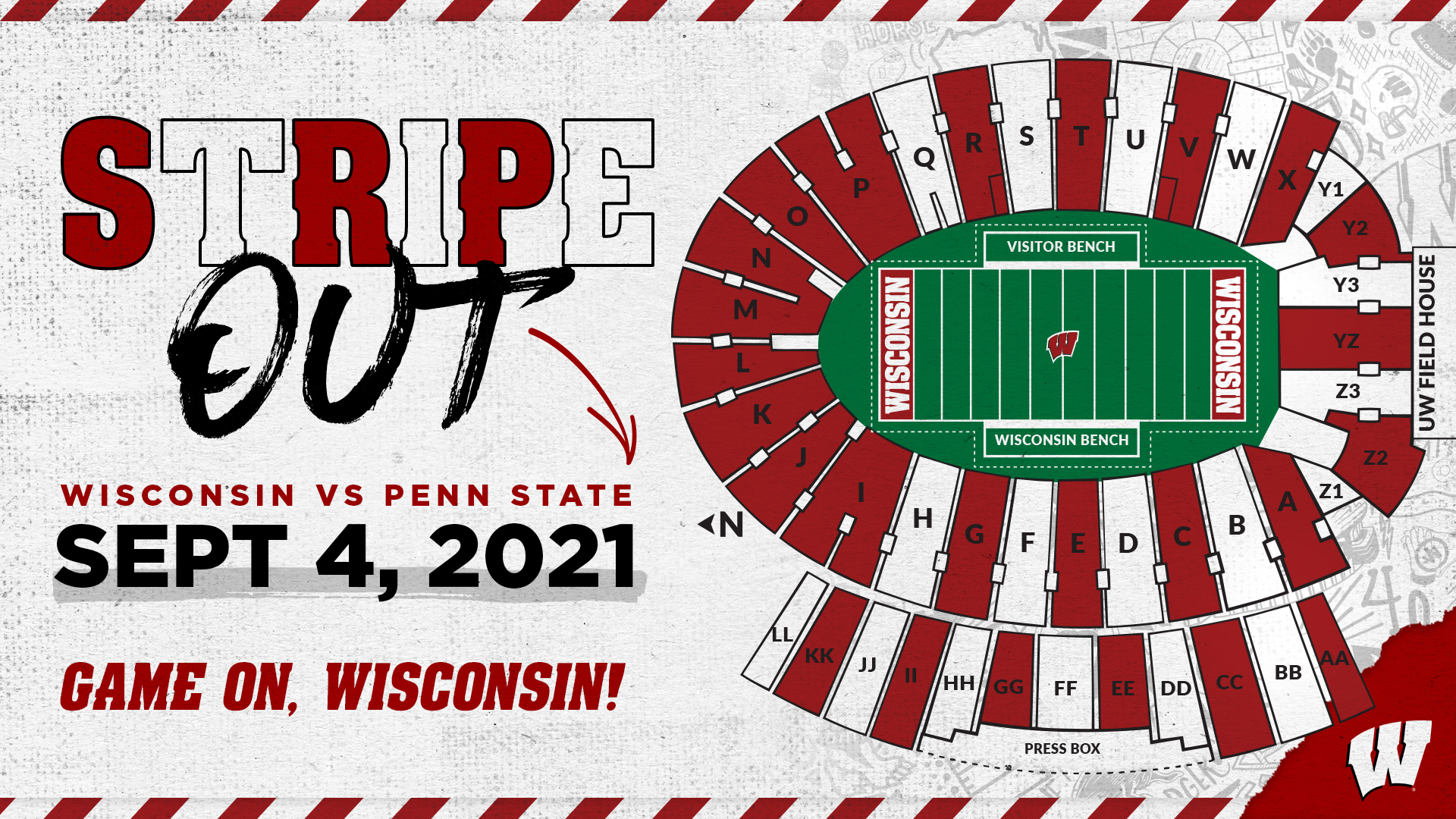 Camp Randall Stadium Map Wisconsin Badgers On Twitter: "❗️❕Let's Stripe Out Camp Randall❗️❕ 🔲 Buy  Your Tickets For @Badgerfootball's Sept. 4 Home Opener:  Https://T.co/Vmgsd7Mcva 🔲 Check The Map! Wear Red/White Depending On Your  Section: Https://T.co/Gvuh1Hkuze 🔲