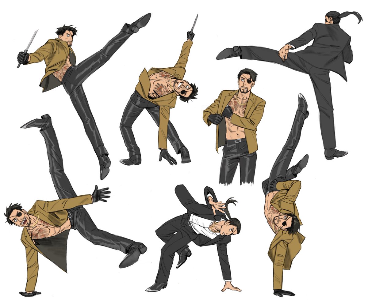 friedpotat's tweet image. more suit practice feat. majima🕺