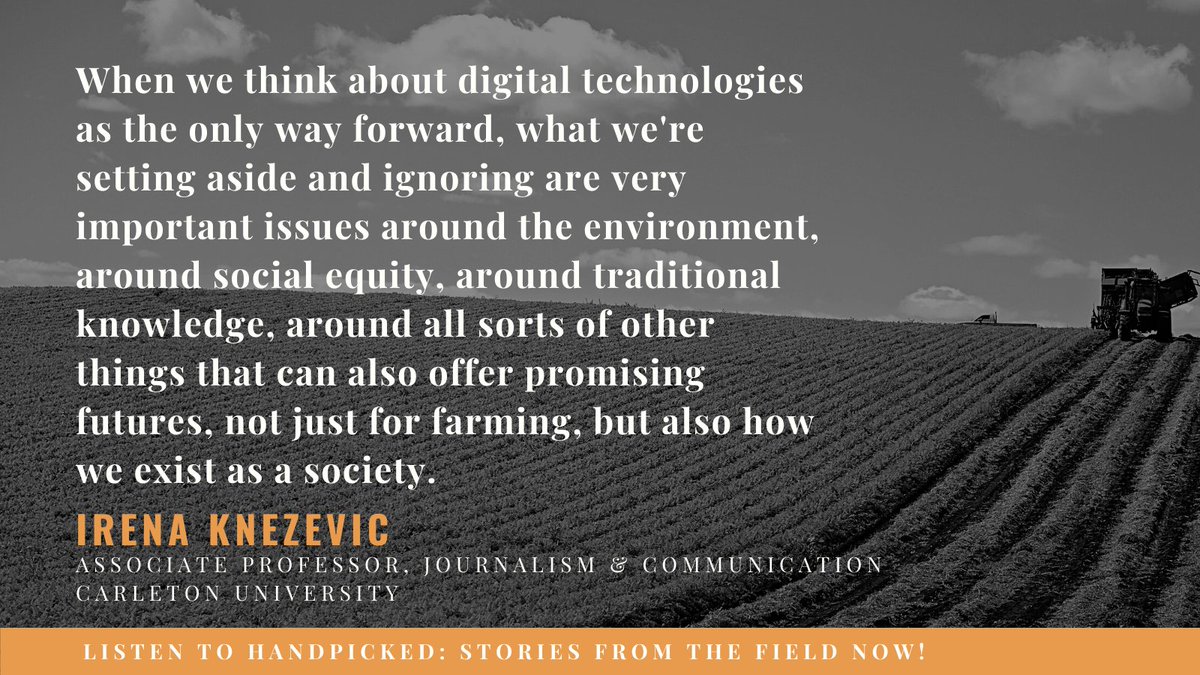 How we imagine the future of our #foodsystem matters.

Tune in to our latest episode to hear @IrenaKnezevic3 explain how a technological vision of the future  of farming excludes small scale farmers, traditional knowledge, &amp; other forms of innovation.