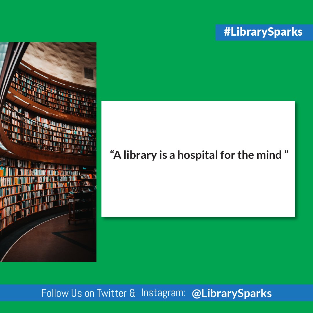 library_sparks's tweet image. A Library is a hospital for the mind. 
 
#LibrarySparks 
@maktaba63  @tla_tanzania @COTUL_TZ  @TIE_Tanzania