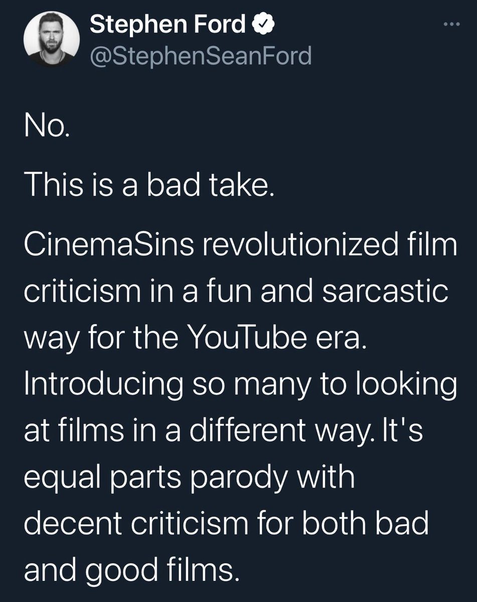 BlackOutCos's tweet photo. Ah yes, the "this scene does not contain a lap dance" guys truly revolutionized film criticism https://t.co/mdHT5uNLRb