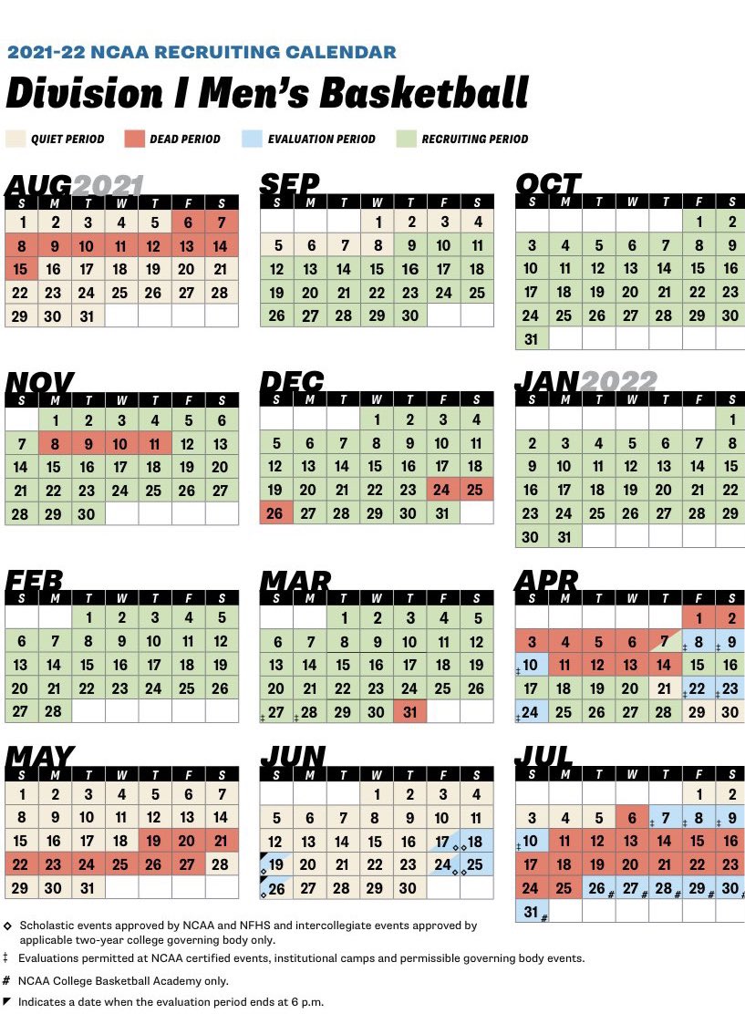 Hey NCAA how about we change April to scholastic and June to Travel - coaches/teachers don’t have to miss summer vacation and their teams will have been playing together already - gives AAU more of a flow June into July! Lastly throw the camps in the trash!