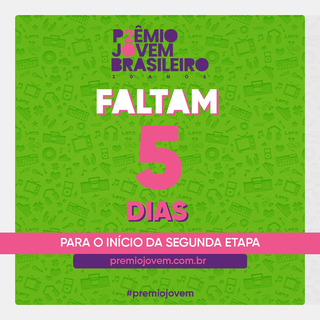 PremioJovem's tweet photo. 5 DIAS! 😱

Falta muito mas ao mesmo tempo falta pouco! E aí, como estão se sentindo?

Nos contem quem vocês esperam que passe para a Segunda Etapa! https://t.co/qCsBkNHCVi