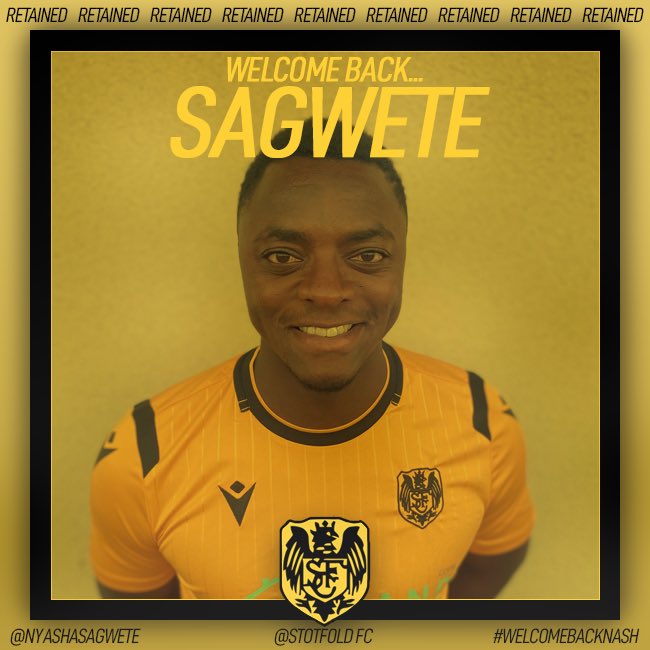 stotfoldfc's tweet photo. Our second squad announcement of the evening sees us welcome back @NyashaSagwete. After joining from Biggleswade United last season for his third spell at the club, we are delighted to see the defender re-sign for 2021/22 #welcomebacknash π β«οΈ https://t.co/XgRl8aKrJk