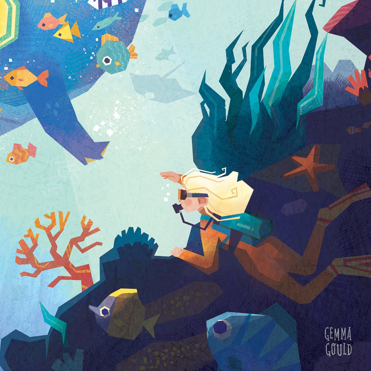 What's she looking at? Tune in on 2nd August to find out!

<a href="/letsmakemonster/">The Monster Project</a>
#monsterproject #ocean #mythicalcreature #seamonster #underwater #diving #picturebook #kidsbooks #coral #illustration #childrensillustration