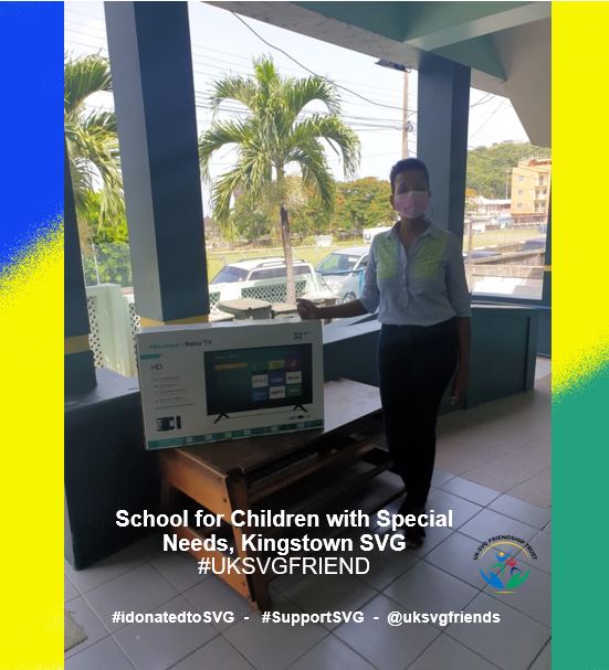 Working with partners who support persons living with disabilities is a priority so we donated a 32" smart TV to #UKSVGFriend The School for Children with Special Needs in Kingstown, SVG to enhance the multi-sensory learning and teaching at the school. #VincyYouth #SupportSVG❤