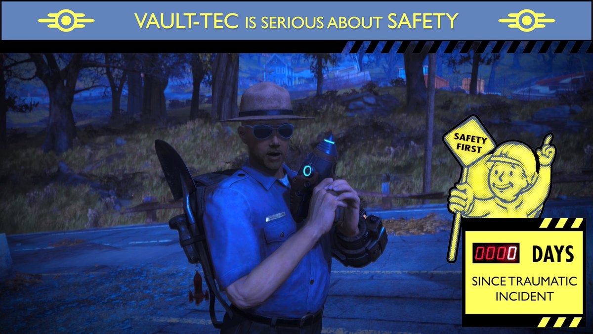 knyghtmare01's tweet photo. We at #Vaulttec care about your safety enough to use weapons that we have no idea how or if they work. @Fallout #Fallout76 #aluenblaster #zetans #76photomode #VirtualPhotography #worldofvp #VPEclipse https://t.co/8sgEcnMkOU