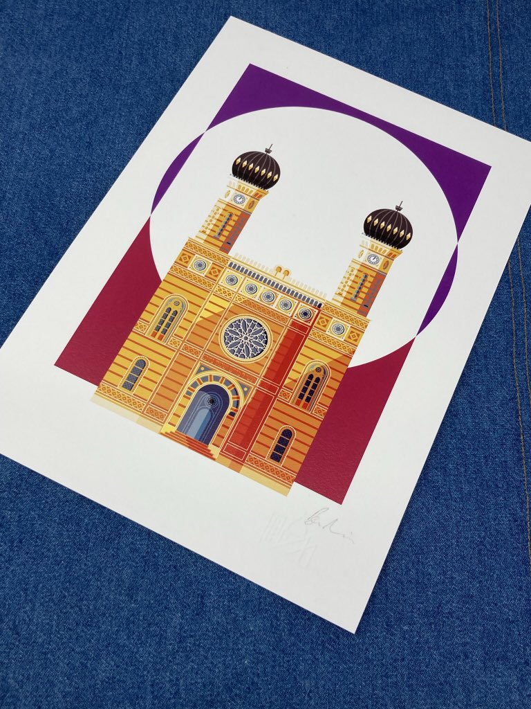 First in a series of illustrated prints of Budapest landmarks, this is the Dohány Utca Synagogue. It’s available from LoveThatView.com