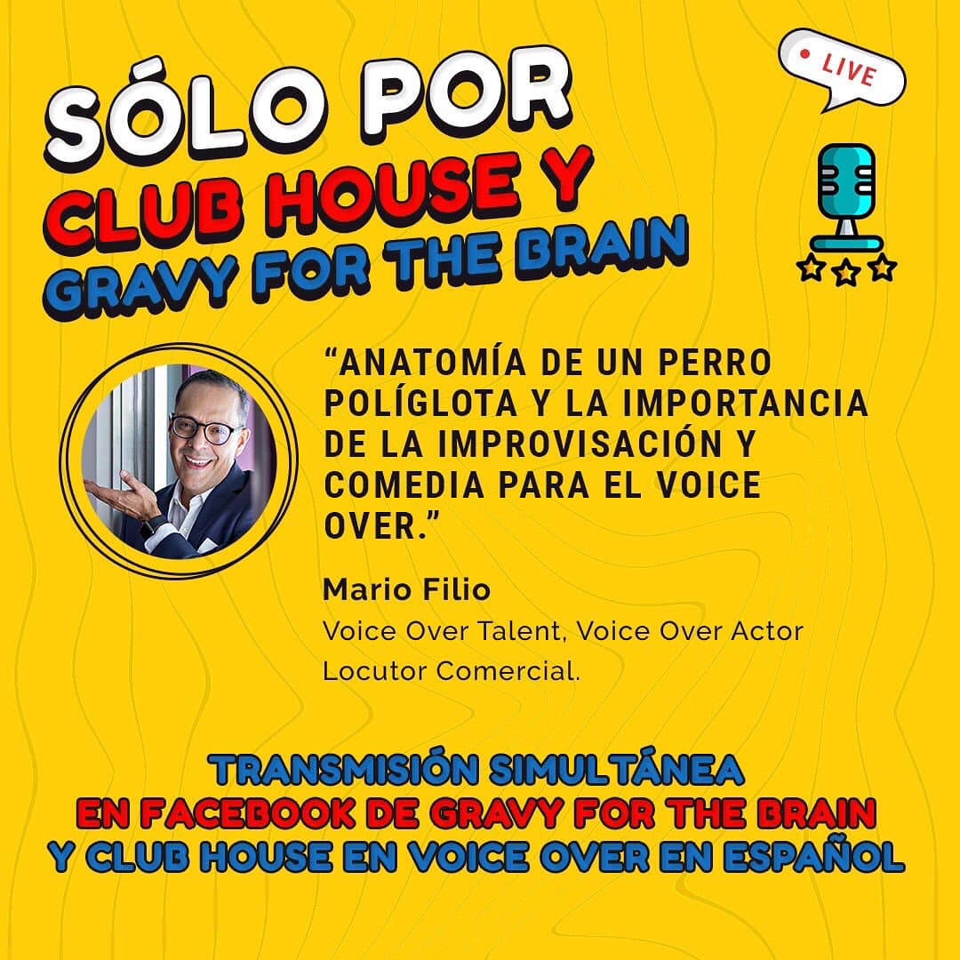 GravyForBrainES's tweet image. FB LIVE Voice Over en Español con @mariofilio
Martes 27 de Julio 7 PM MX
Nos enfilamos al #OneVoiceConference por eso nos reunimos con los &quot;clubhouseros&quot; en @VoiceOverEsp. 
#OVC21 #VoiceOverEnEspañol #Doblaje #DoblajeLatino #DoblajeEnEspañol #dubbingartist #clubhouse
